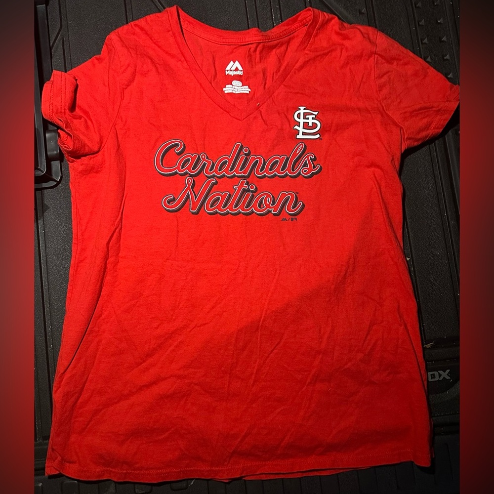 Majestic Cardinals Nation Red Tee